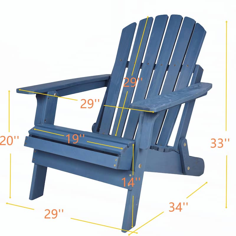 Oversize Wooden Outdoor Folding Adirondack Chair
