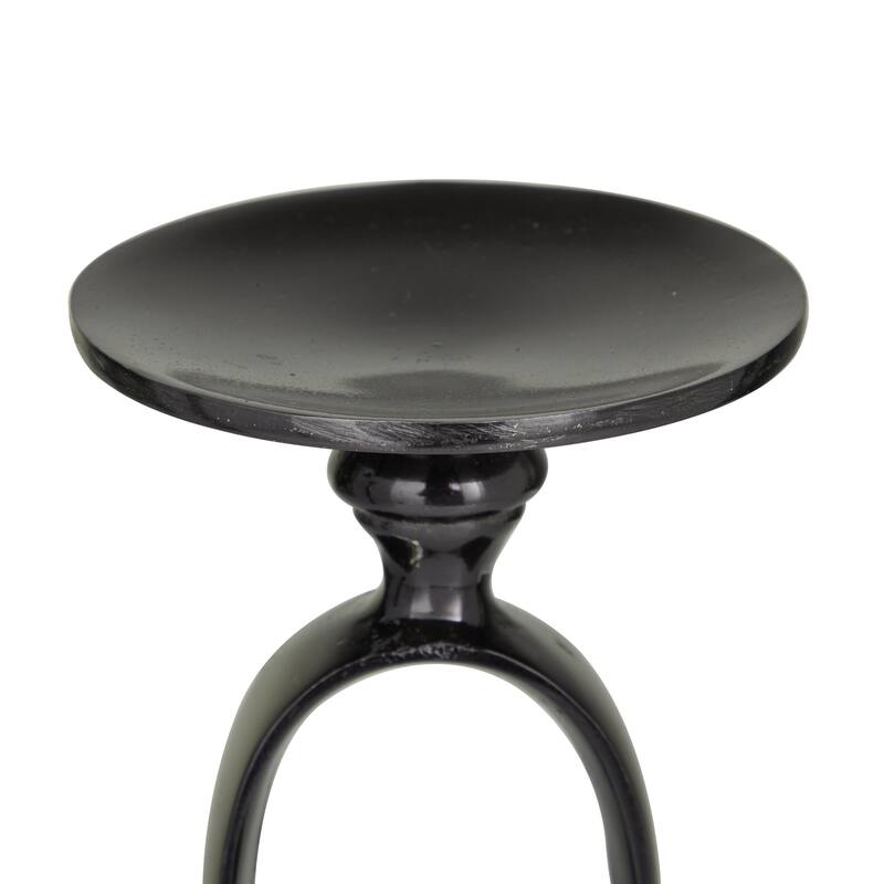 Gold, Black or Silver Aluminum Metal Paper Clip Pillar Decorative Candle Holder with Marble Base (Set of 2)