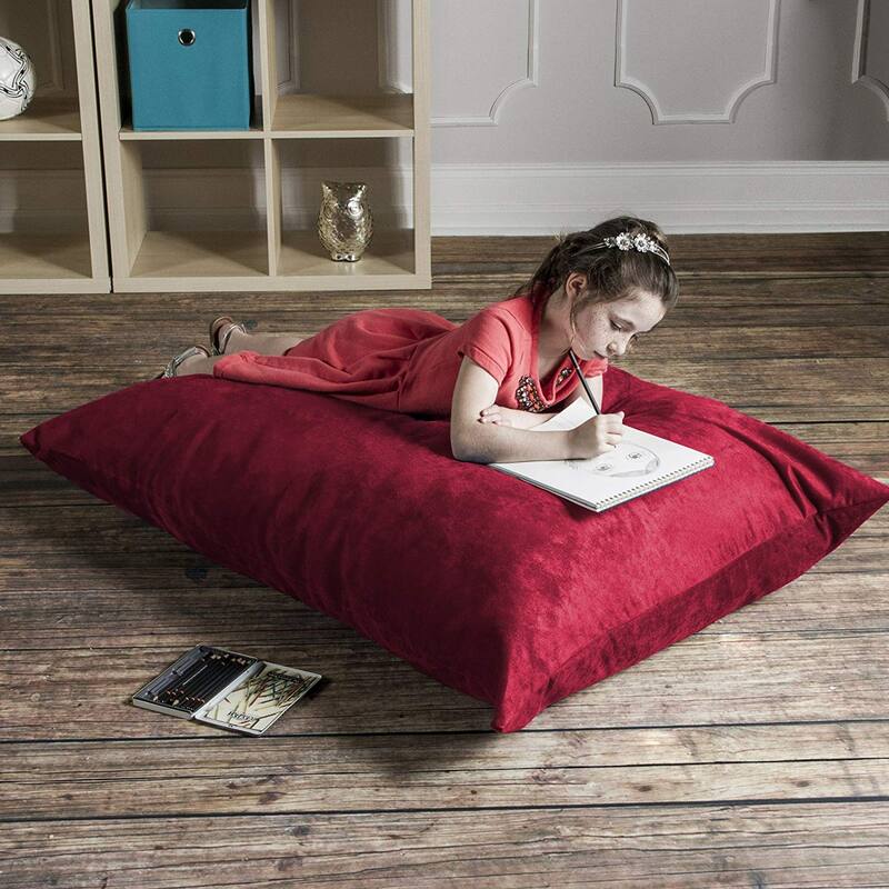 Kids Microsuede Pillow Bean Bag - 44" - Cherry Red
