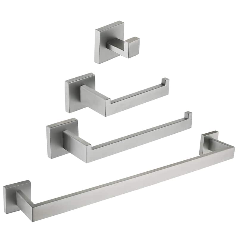 4-Piece Bathroom Hardware Set - Satin Nickel