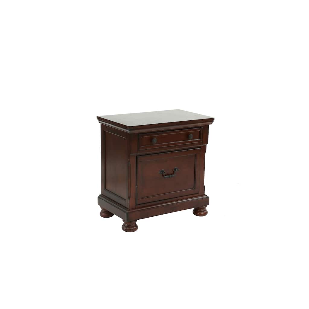 Antique Cherry Wood Nightstand with Classic Design