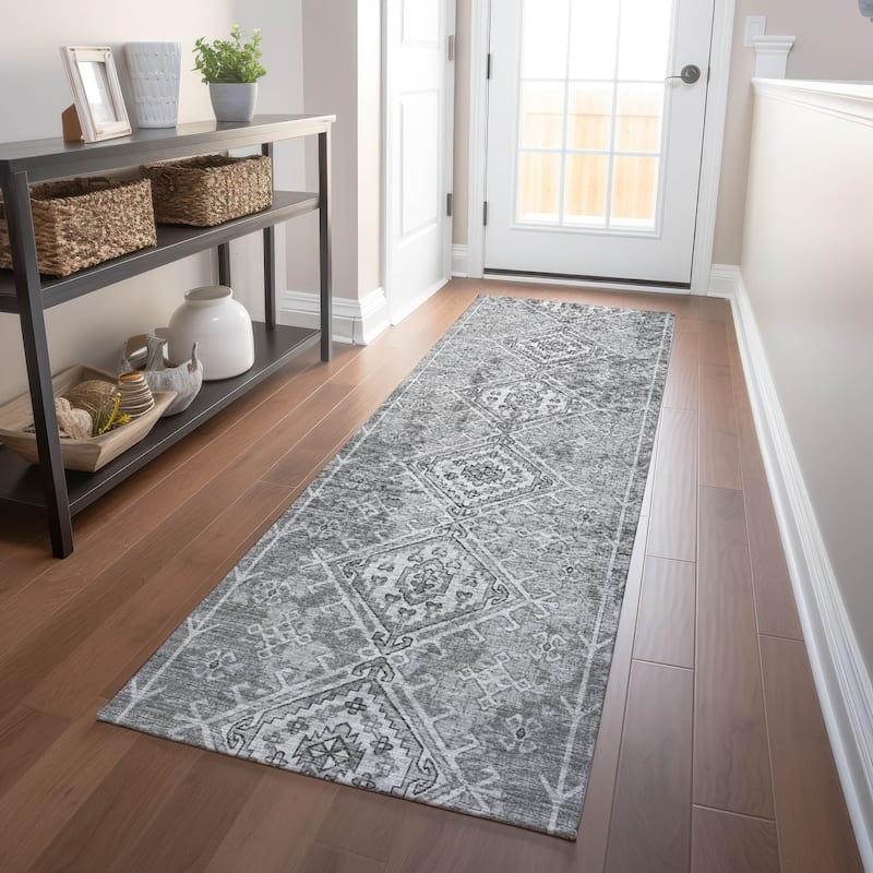 Premium Washable Super Soft Boho Global Mayfield Rug - Grey - 2' 3" x 7' 6" - Runner