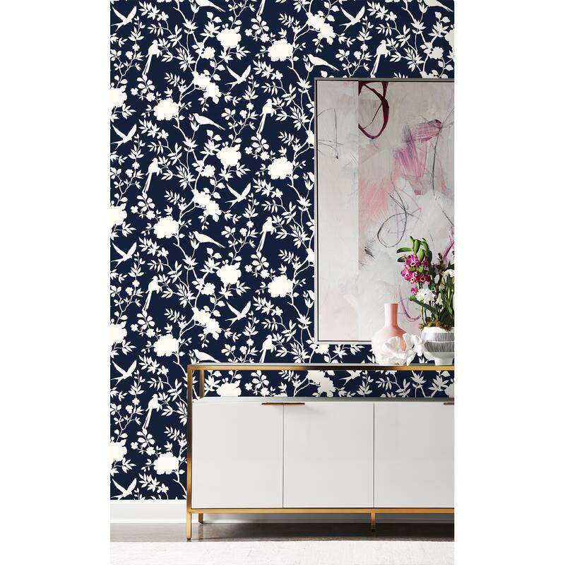 Luxe Haven Mono Toile Peel and Stick Wallpaper