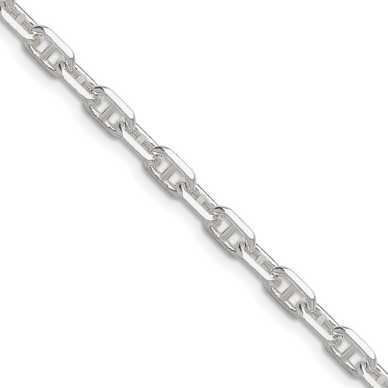 Curata 925 Sterling Silver 3-dimensional 4.75mm Anchor Mariner Chain Necklace for Men