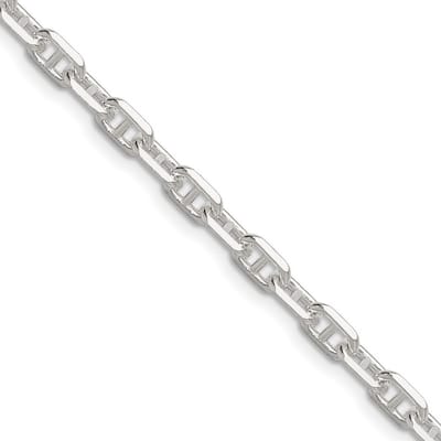 Curata 925 Sterling Silver 3-dimensional 4.75mm Anchor Mariner Chain Necklace for Men
