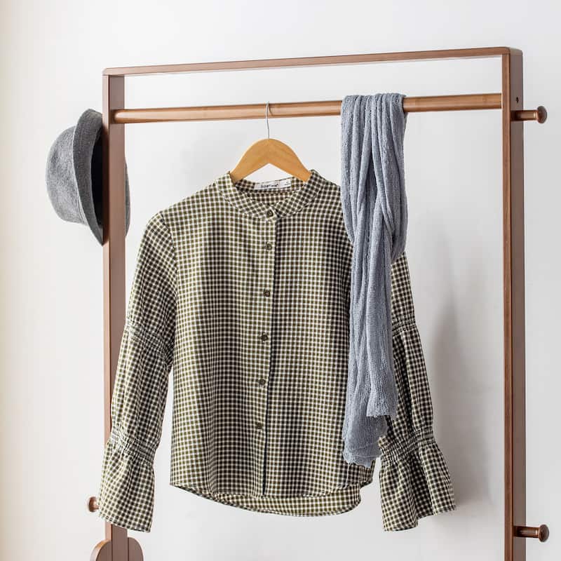 Floor Hanging Clothes Rack, Shoe Bench Clothes Rack All-in-One Multifunctional Clothes Rack