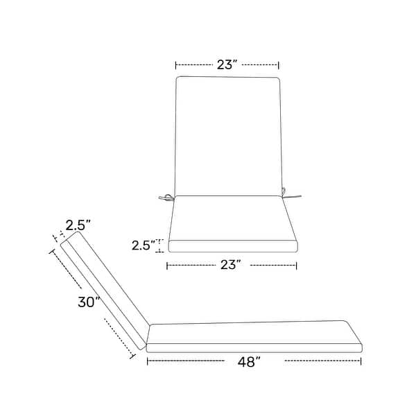 dimension image slide 1 of 3, Fading Free All Weather Outdoor Patio Chaise Lounge Cushions Only - (Set of 2)