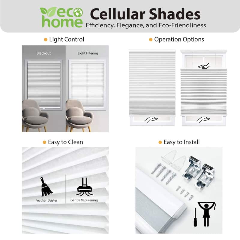 72-inch White Cordless Blackout Cellular Shade