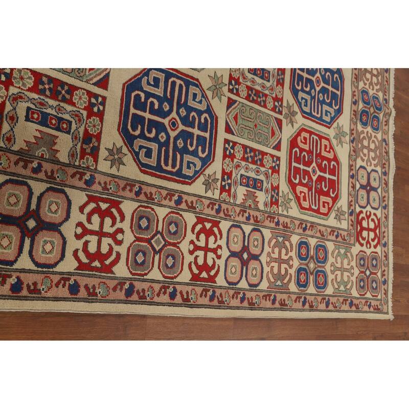 Kazak Living Room Area Rug Hand-Knotted Bedroom Wool Carpet - 6'7" x 8'9"