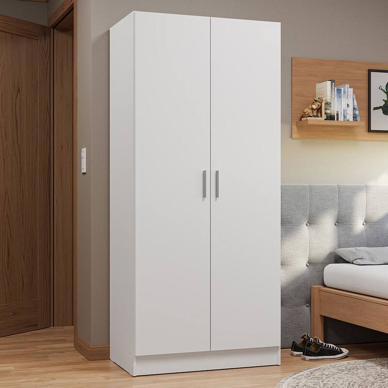 Madesa 2 Door Wardrobe Storage Cabinet with Ample Shelf 31"L