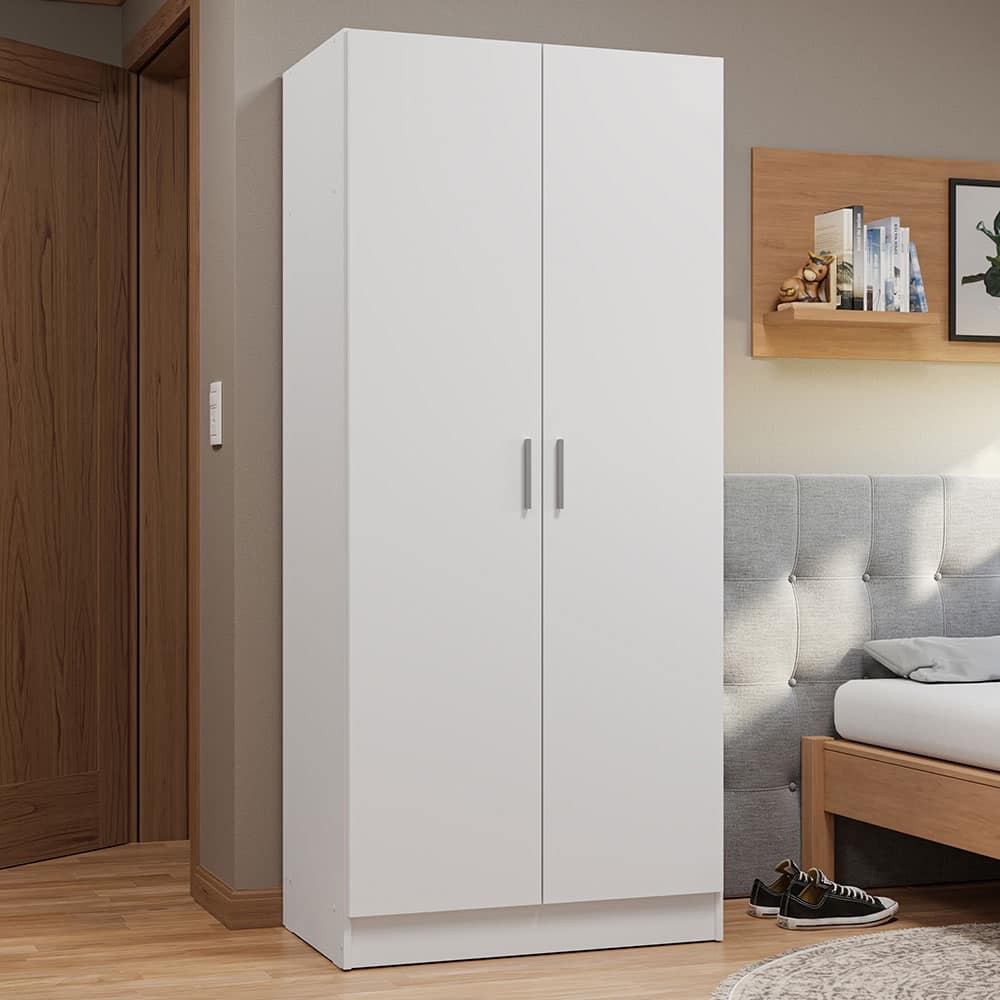 Madesa 2 Door Wardrobe Storage Cabinet with Ample Shelf 31"L