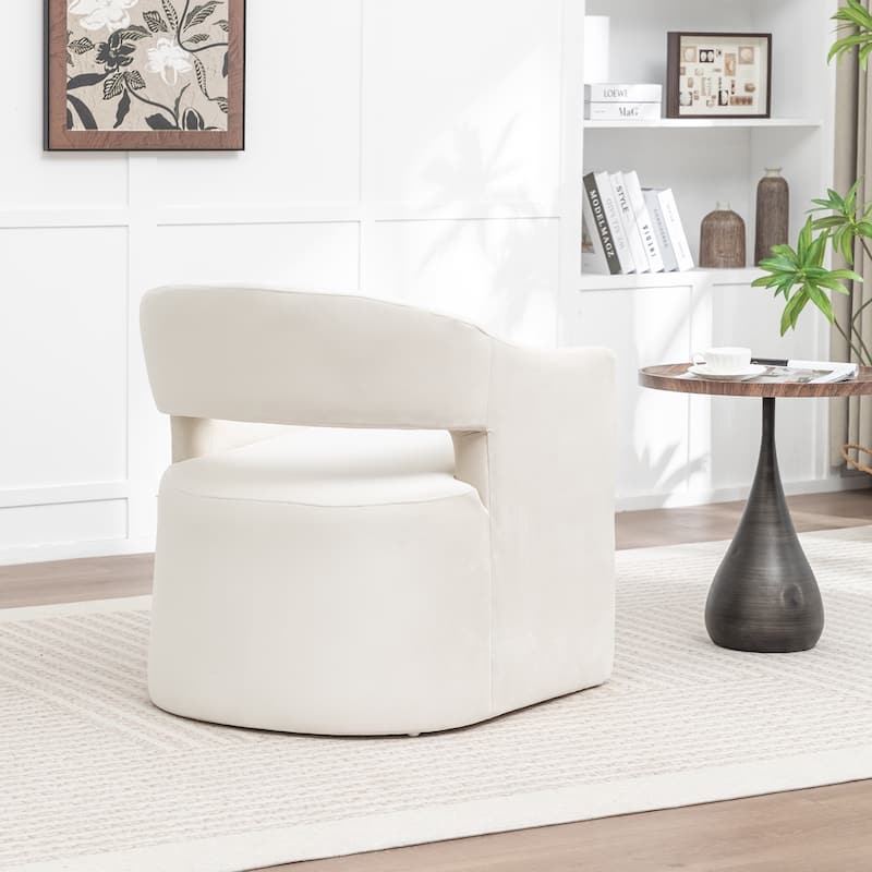 SEYNAR Modern Glam Velvet Accent Armchair Open Back with Ottoman