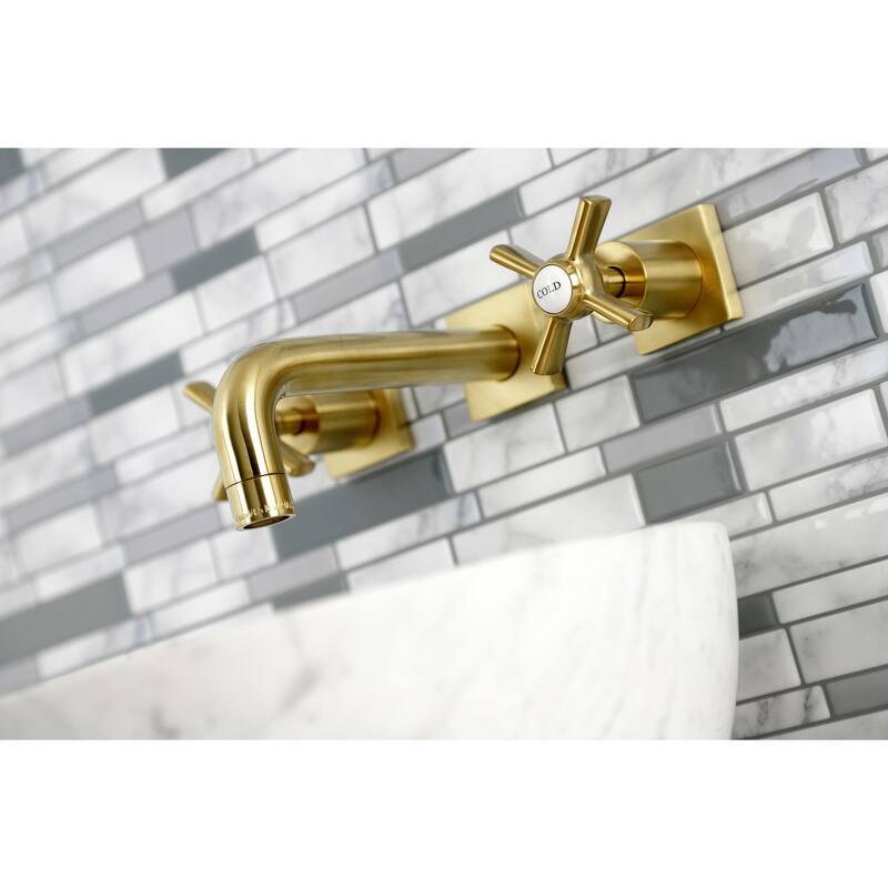 Millennium Two-Handle 3-Hole Wall Mount Bathroom Faucet
