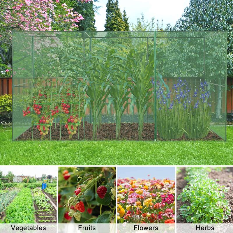 Aoodor 12' x 4' x 6' Crop Cage Plant Protection Netting Tent with Zipper