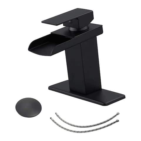 Vibrantbath Bathroom Sink Faucet Matte Black with Drain