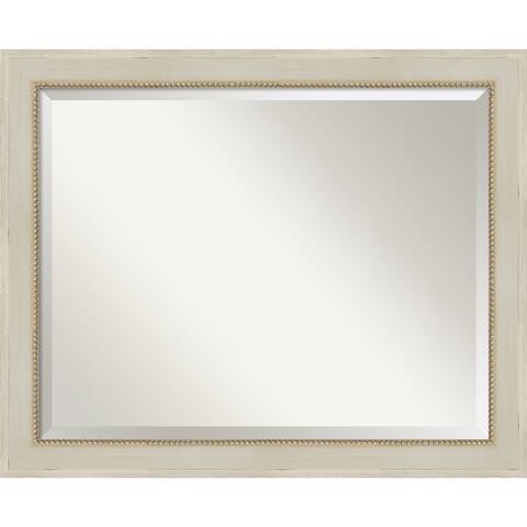 Beveled Wood Bathroom Wall Mirror - Parthenon Cream Frame