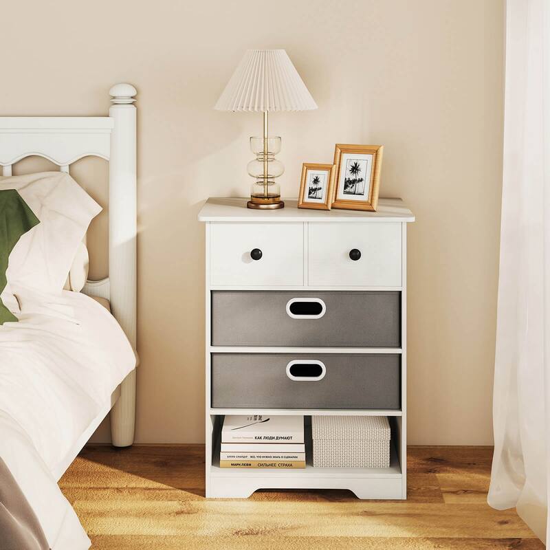 Costway 4-Drawer Dresser Modern Chest Storage Organizer with Open