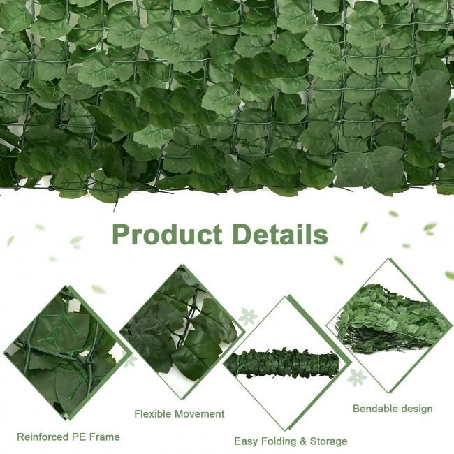 118 x 39 Inch Artificial Ivy Privacy Fence Screen for Fence Decor - 118" x 39.4" (L x W)