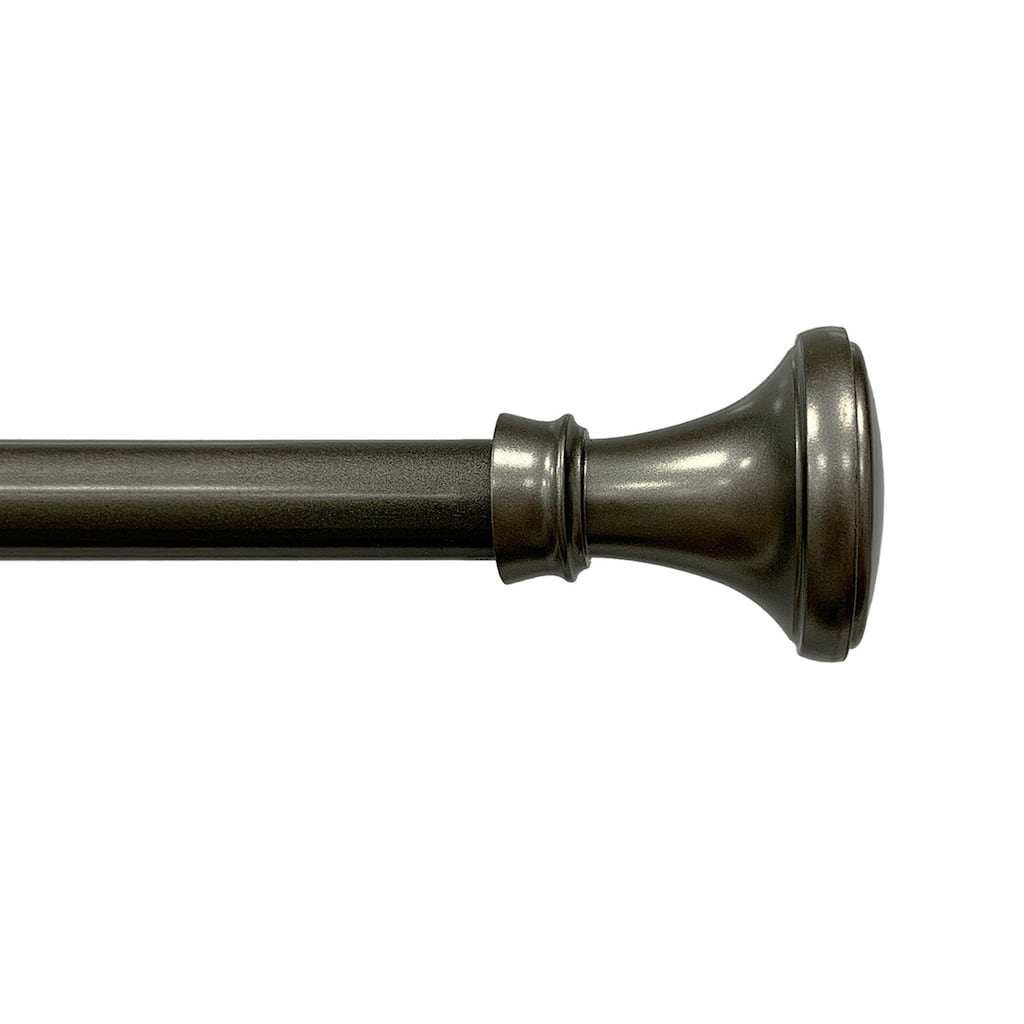 Lumi 5/8" Single Curtain Rod Set Pewter/ Matte Black- Trumpet finials