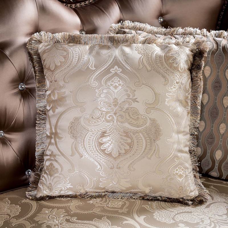 Furniture of America Cintel Traditional Velvet Tufted Wingback Loveseat