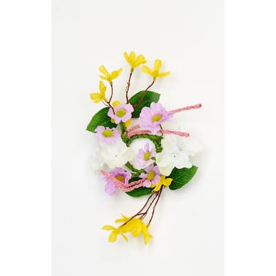 1.25" Cherry Forsythia Daisy Candle Ring, Lavender, Set of 2 - 9