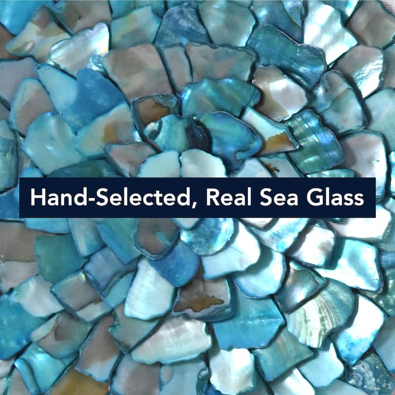 American Art Decor 2-Piece Coastal Seashell & Sea Glass Shadowbox Framed Wall Art Set