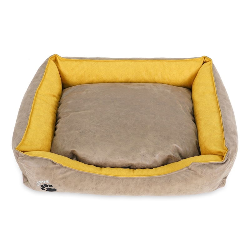 Pets Washable Dog Bed for Small / Medium / Large Dogs - Durable Waterproof Sofa Dog Bed with Sides - Medium - BROWN