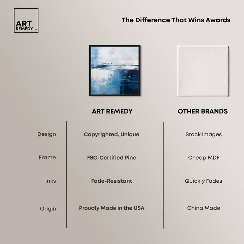 Layers of Blue Canvas by Art Remedy