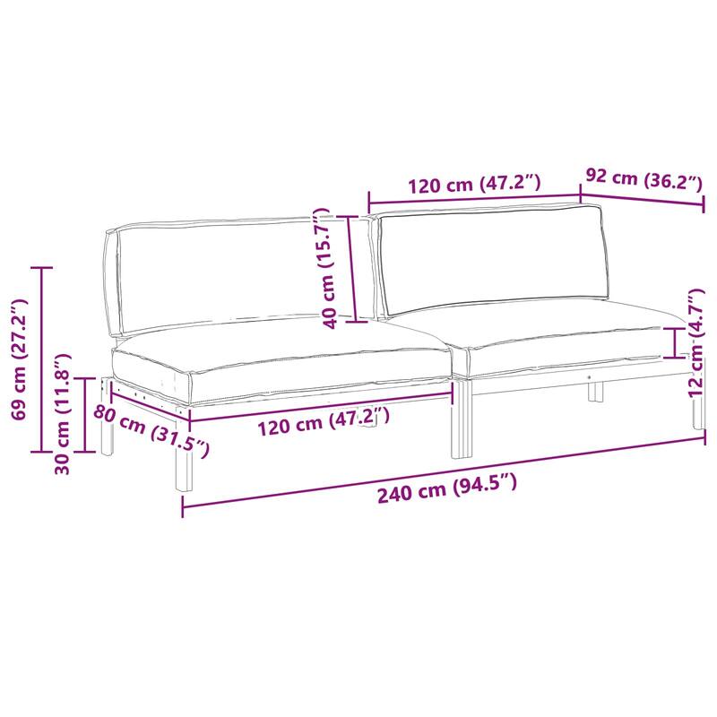 vidaXL Sofa Set in Solid Acacia Wood