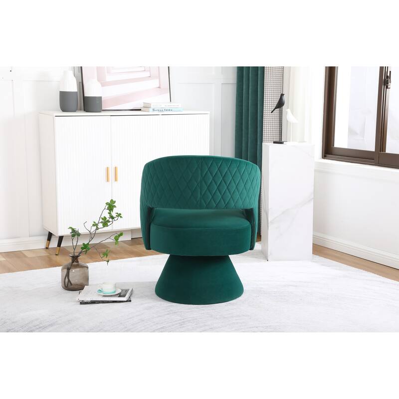 Swivel Accent Chair Armchair, Round Barrel Chair in Fabric for Living Room Bedroom