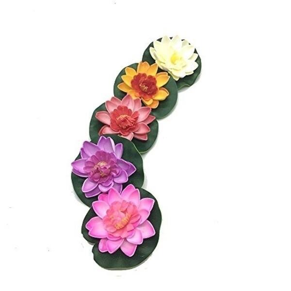 Shop Huele 5pcs Set Floating Artificial Lotus Flowers Decor