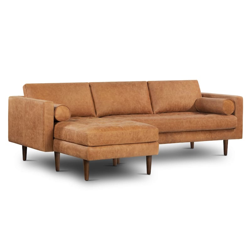 Poly & Bark Napa 104.5" Left Sectional Sofa - Full Grain Genuine Italian Leather