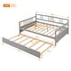 preview thumbnail 25 of 25, Modern Simple Full Size Wood Daybed w/ Twin Size Trundle Bunk Bed Frame for Kids, Teens No Box Spring Needed, Easy Assembly