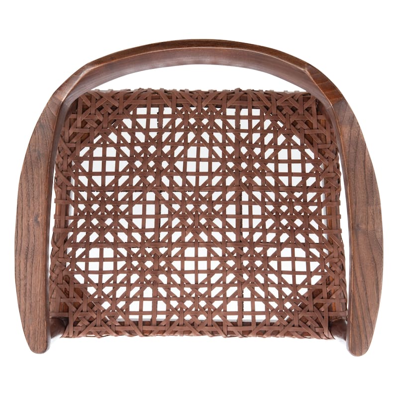 Munro Wanda Woven Leather & Solid Wood Accent Chair (Fully Assembled) - 22" W x 20.5" L x 28.5" H - 22Wx21Dx29H