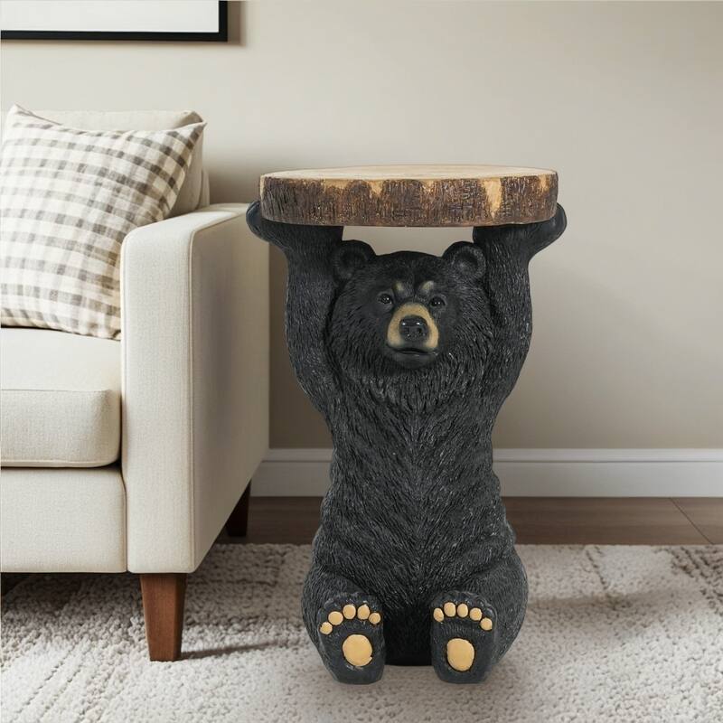 Christopher Knight Home - Blackthorn Bear MGO Side Table with Faux Wood-Top and Weather-Resistant Charm