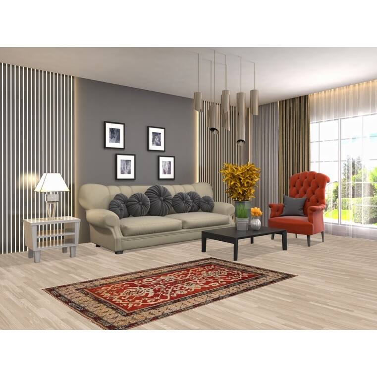 Vegetable Dye Antique Shirvan Oriental Accent Rug Handmade Wool Carpet - 3'2" x 5'5"