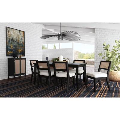 Brentwood Black Wood Dining Armless Chair - 19" x 33" x 21"
