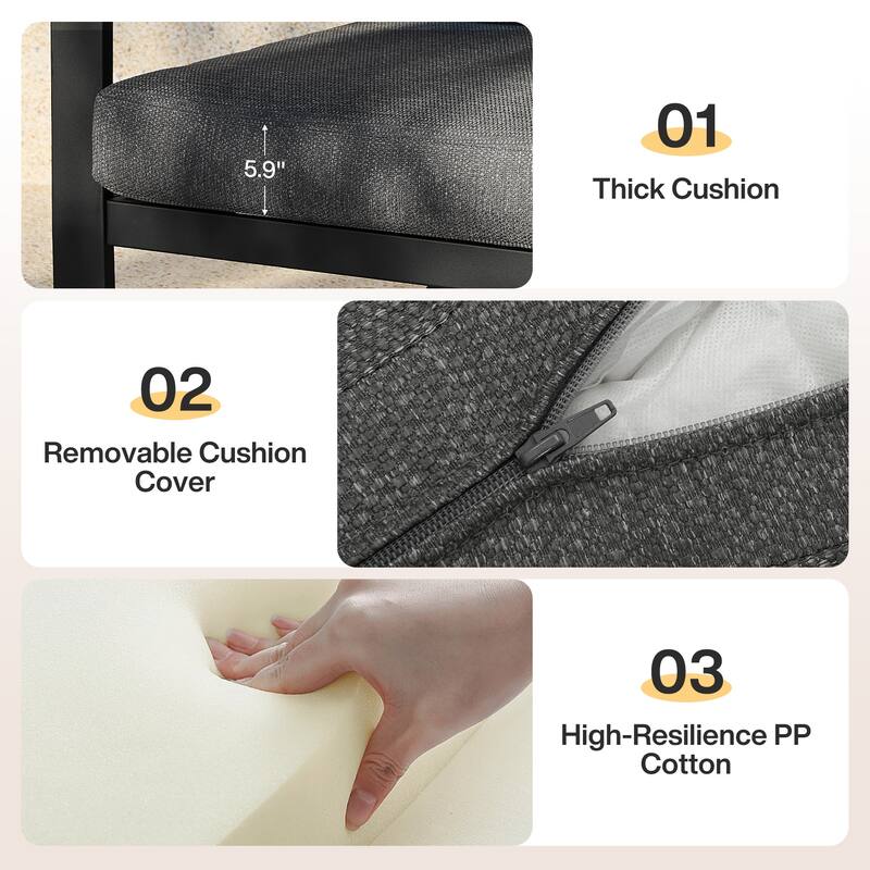 Outdoor Patio Conversation Sofa Set with Cushions