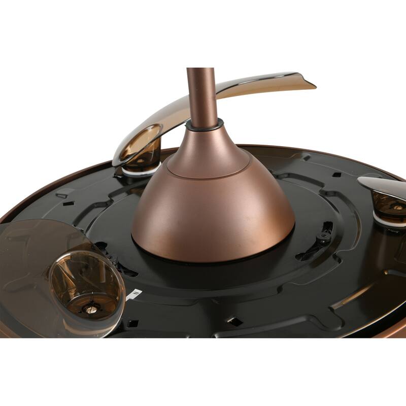 Bella Depot 42" Modern Retractable DIY Shape Ceiling Fan with Remote, 6-Speed Reversible Ceiling Fan with LED Light