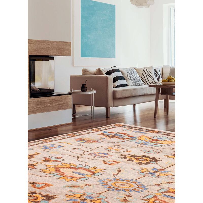 ECARPETGALLERY Hand-knotted Jules Serapi Light Grey Wool Rug - 8'3 x 9'11