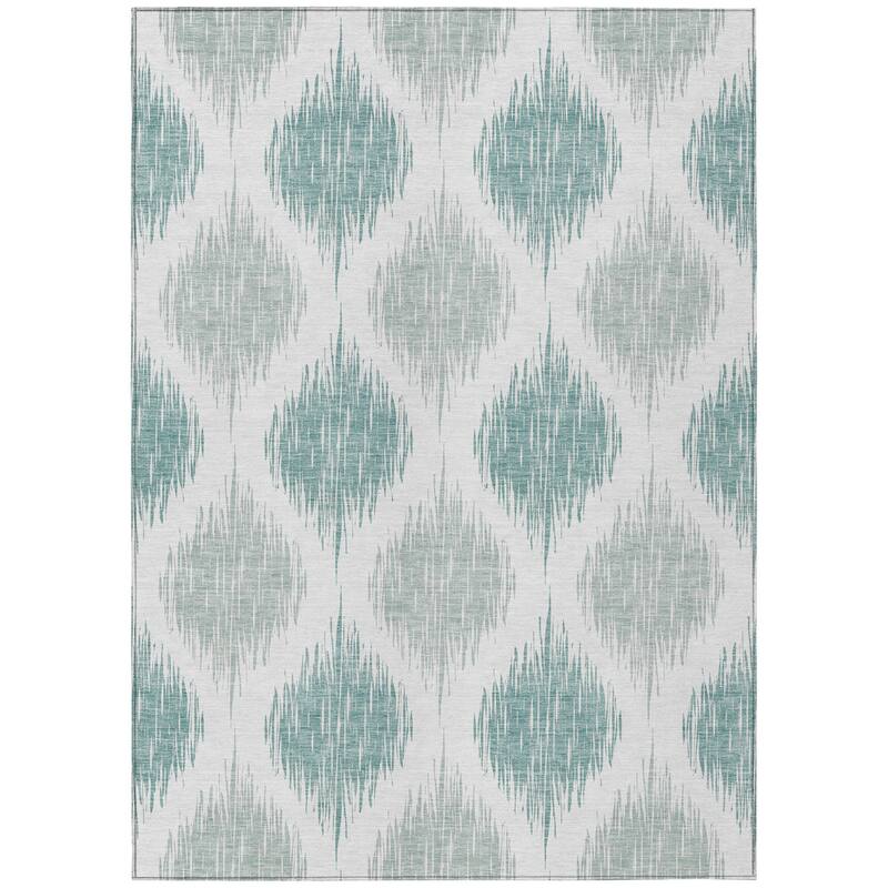 HomeRoots Ikat Transitional Rectangle Outdoor Rug