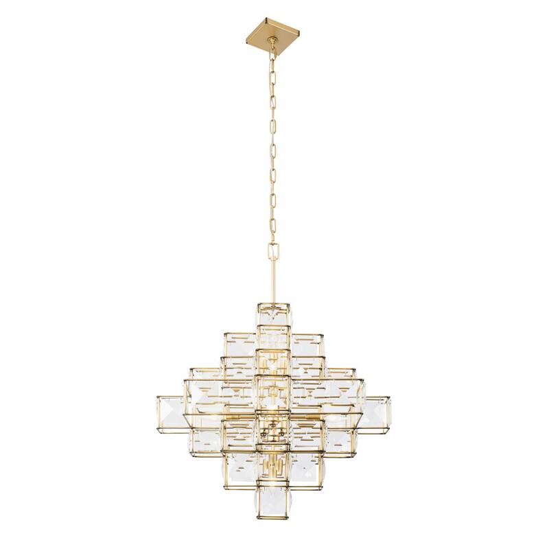 Varaluz Cubic 6-Light Chandelier - Calypso Gold