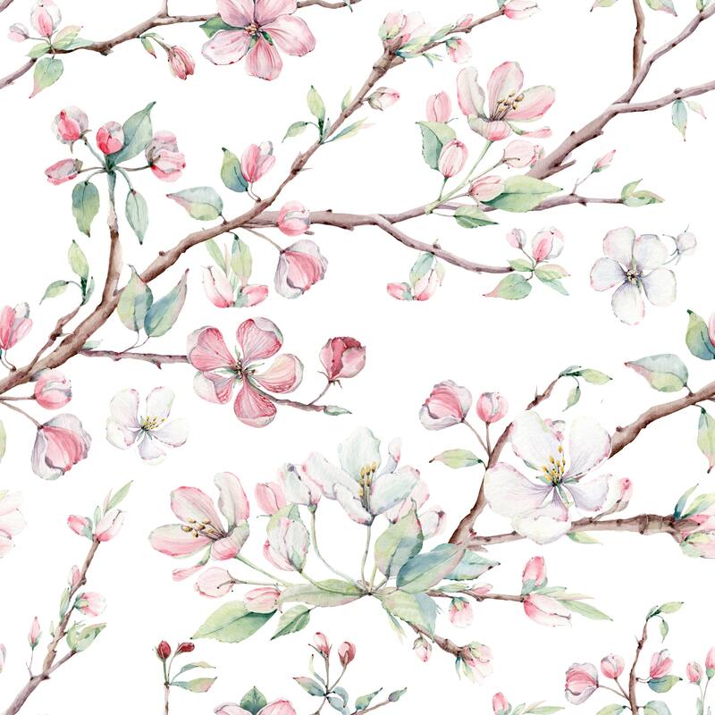 Blossom Apple Tree Branches Peel and Stick Wallpaper - 24'' W x 10' L