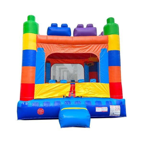 slide 2 of 5, Pogo Bounce House Crossover Kids Inflatable Bounce House with Blower, Building Block Jumper