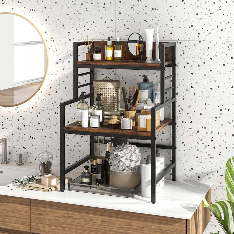 Costway 3-Tier Microwave Stand with Storage Shelves Heavy-Duty Metal - See Details