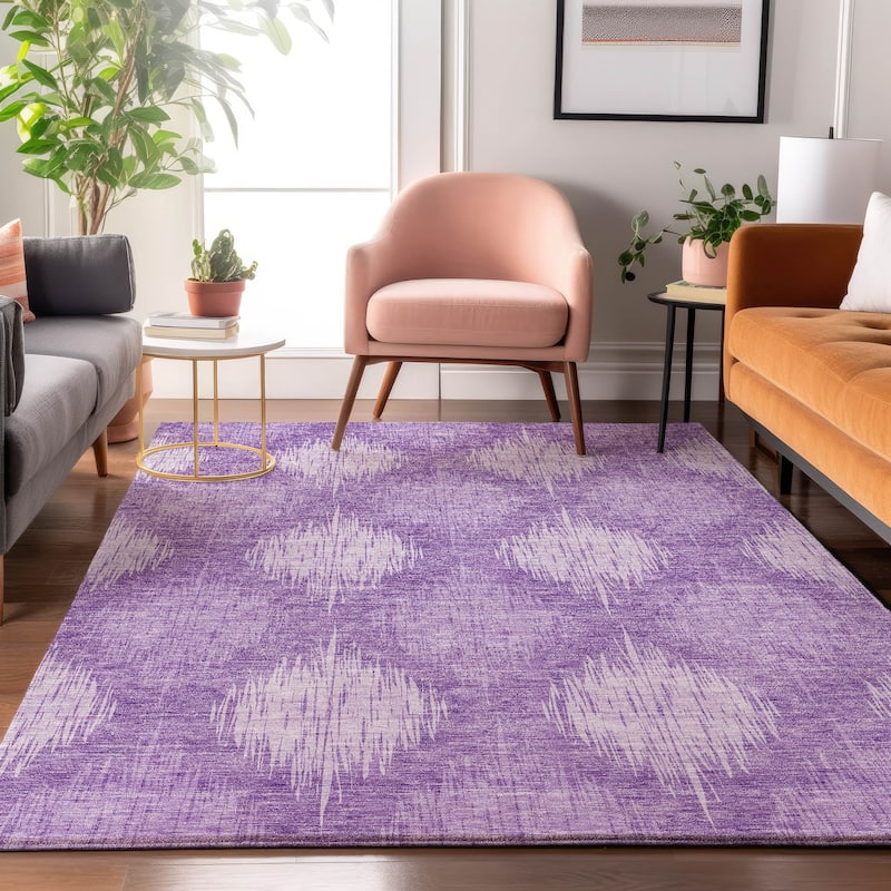 Premium Washable Super Soft Abstract Ombre Mayfield Rug - Plum - 9' x 12'