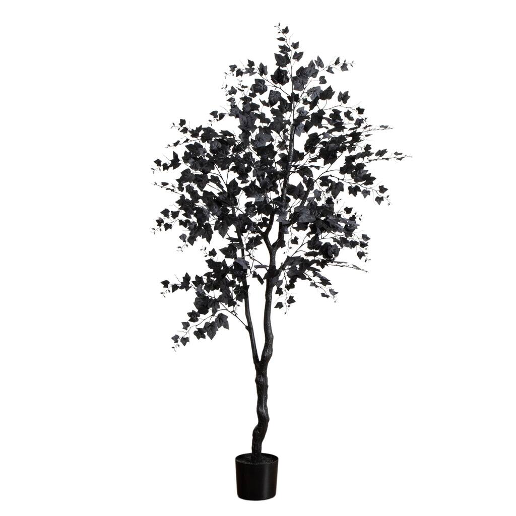 6-ft Artificial Halloween Black Maple Tree