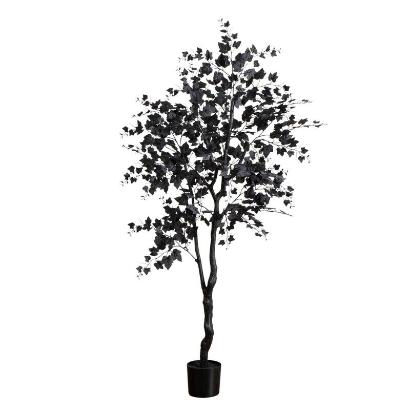 6-ft Artificial Halloween Black Maple Tree