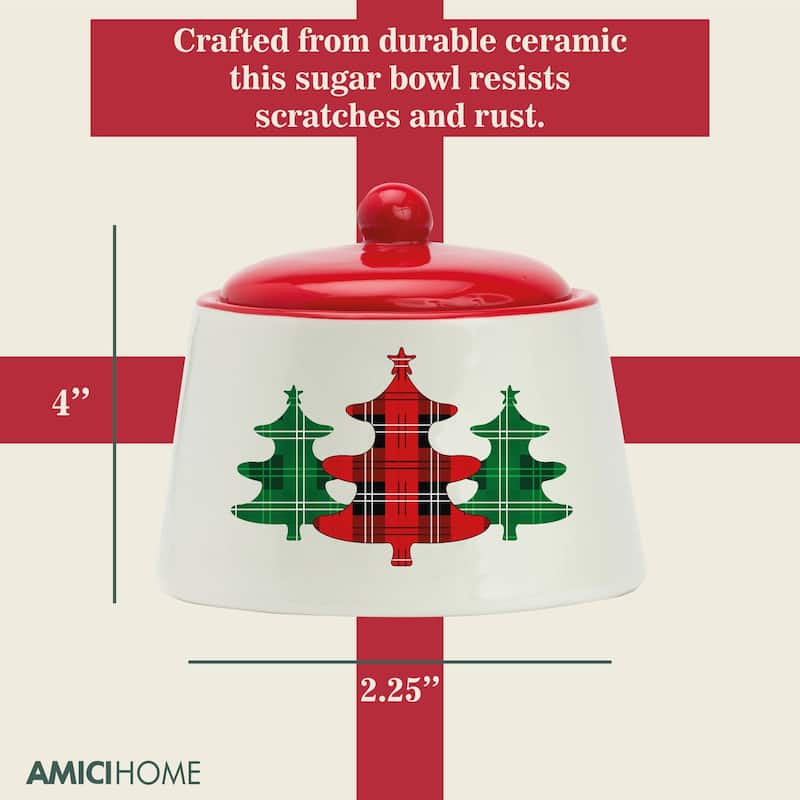 Amici Home Christmas Sugar Bowl - 8 oz