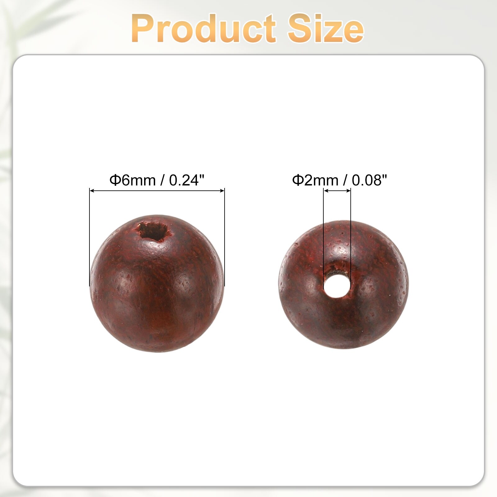 Round Polished Wooden Loose Beads for Craft